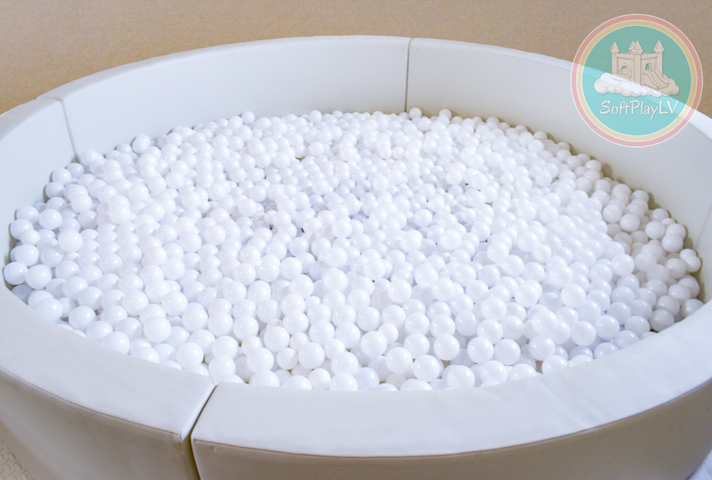 Our large round ball pit has a 9' diameter. Perfect for bigger kids and adults!